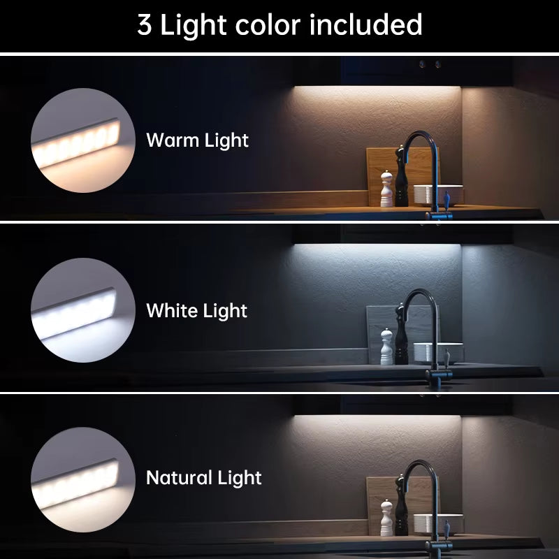 Motion Sensor Light Wireless LED Night Light USB Rechargeable Night Lamp Cabinet Wardrobe Lamp under Backlight for Kitchen Led
