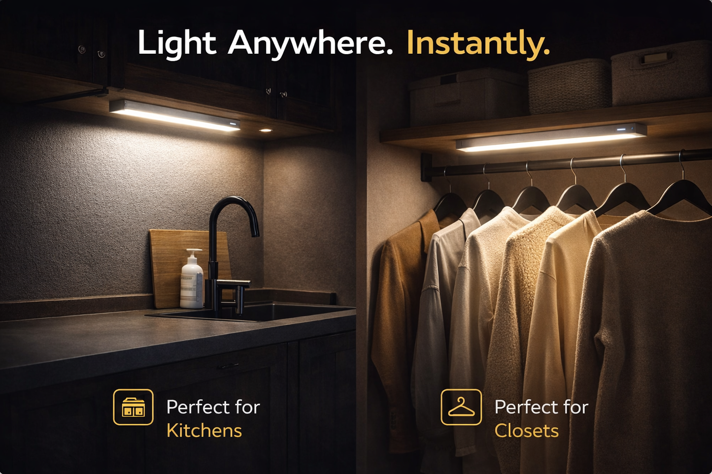 Never Walk in the Dark Again – VELCARIO™ Motion Sensor Light.