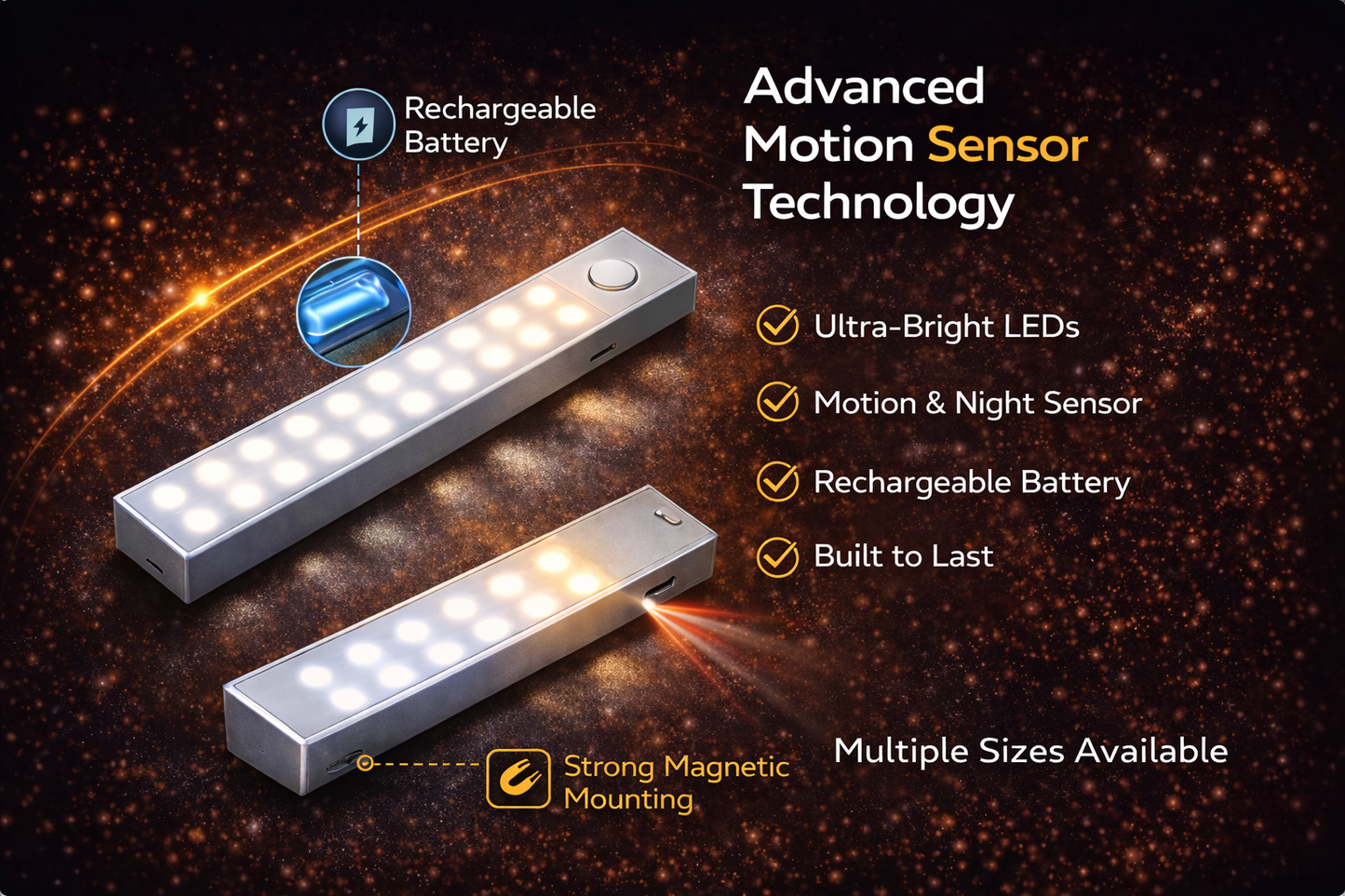 Never Walk in the Dark Again – VELCARIO™ Motion Sensor Light.